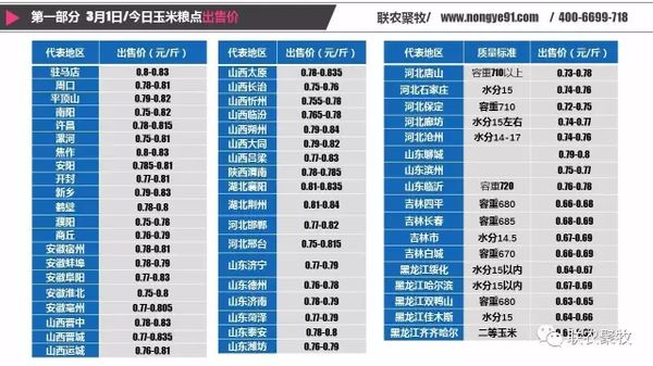 小麦玉米价格信息